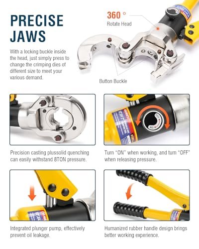 Hydraulic Copper Tube Fittings 1/2, 3/4, 1" Press Crimping Tool Kit Pex Pipe Crimper Pressing Pliers Stainless PEX Press Sleeves for Copper Pipe with Pipe Cutter
