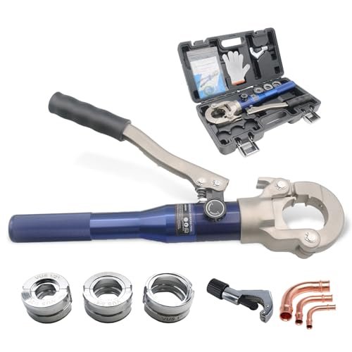 Hydraulic Pro Press Tool with dies of 1/2, 3/4, 1"- Compatible with Viega, Pro-Press Fittings (GC-1_JK)