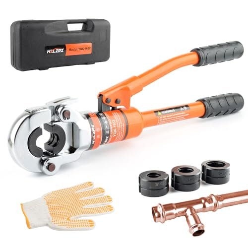 HZLZRZ Propress Tool for Copper Pipe, Hydraulic Tool Dies Jaw 1/2", 3/4", 1", Pro Press Crimper Tool Suitable for Pressing Copper Pipe of Water Heating Crimper Tool