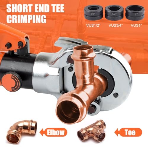 HZLZRZ Propress Tool for Copper Pipe, Hydraulic Tool Dies Jaw 1/2", 3/4", 1", Pro Press Crimper Tool Suitable for Pressing Copper Pipe of Water Heating Crimper Tool
