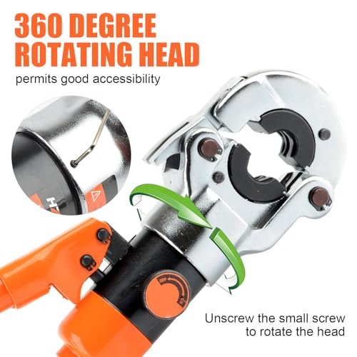 HZLZRZ Propress Tool for Copper Pipe, Hydraulic Tool Dies Jaw 1/2", 3/4", 1", Pro Press Crimper Tool Suitable for Pressing Copper Pipe of Water Heating Crimper Tool