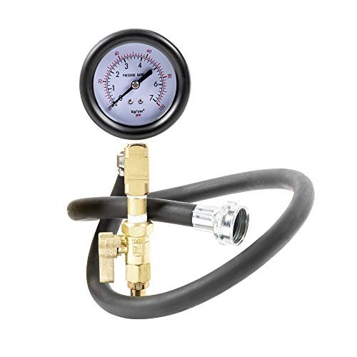in-Line Water Pressure Test Gauge Kit for Plumbing Lines, Boilers, Water Tanks, Faucets - Home Water Pressure Tester