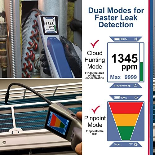 INFICON D-TEK Stratus Refrigerant Leak Detector and Portable Monitor, Model: 724-202-G1,Off-White