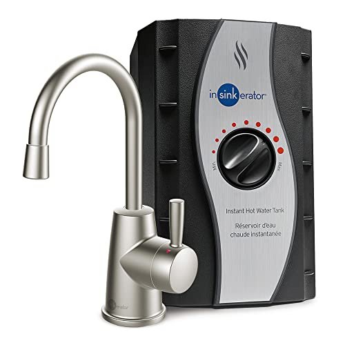 InSinkErator HOT250 Instant Hot Water Dispenser System, Single-Handle Faucet in Satin Nickel with 2/3-Gallon Stainless Steel Tank, H250SN-SS & Garbage Disposal Power Cord Kit, CRD-00