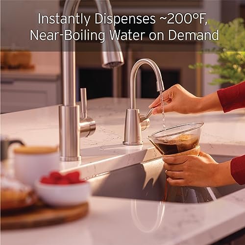 InSinkErator HOT250 Instant Hot Water Dispenser System, Single-Handle Faucet in Satin Nickel with 2/3-Gallon Stainless Steel Tank, H250SN-SS & Garbage Disposal Power Cord Kit, CRD-00