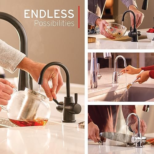 InSinkErator HOT250 Instant Hot Water Dispenser System, Single-Handle Faucet in Satin Nickel with 2/3-Gallon Stainless Steel Tank, H250SN-SS & Garbage Disposal Power Cord Kit, CRD-00