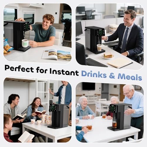 Instant Hot Water Dispenser Countertop for Rapid Heating, Electric Kettle with 6 Temperature Settings & 4 Volume Options, Water Boiler with 3L Removable BPA-Free Water Tank