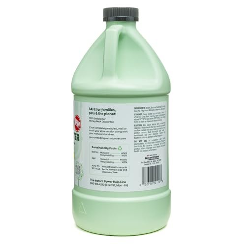 Instant Power Eco Clog Preventer - Enzyme Drain Cleaner Liquid and Deodorizer for Sink, Shower, Toilet, Garbage Disposal Cleaner, Bio-Based Drain Defense, Smell Remover and Odor Eliminator - 2 Liters