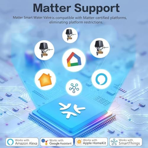 Jinvoo Matter Smart Water Valve, Matter Valve, Electric Smart Valvee, Automatic Ball Valvee Watering Timer, Sprinkler Controller, for Applee Home, Alexa, Google, SmartThingss, Requires Matter Hub