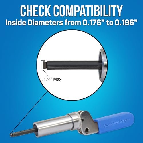 Jonard Tools TTB-6A Steel Barrel Fastener Plunger Tool for CATV Barrel Fasteners with 0.176" to 0.196" Inside Diameter