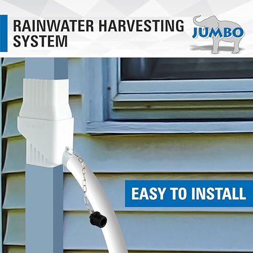 JUMBO Rooftop Rainwater Harvesting System from Downspouts Diverter Size 2” x 3”