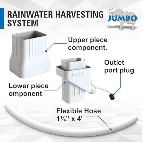 JUMBO Rooftop Rainwater Harvesting System from Downspouts Diverter Size 2” x 3”