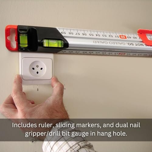 Kapro - 313 Measure Mate - Ultimate Home-Improvement Tool - With Level and Ruler - Features Sliding Markers and Knife Guide - Includes Nail Gripper and Drill Bit Gauge - 32 Inch
