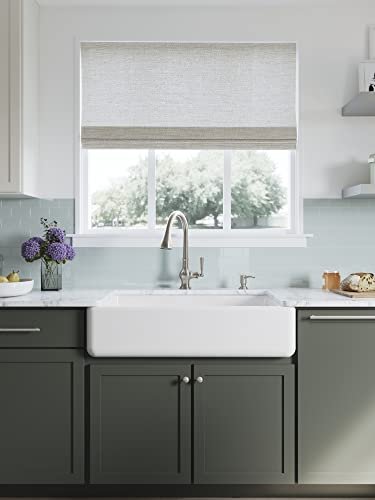 KOHLER 6489-0 Whitehaven 35 3/4" Undermount Single-Bowl Farmhouse Sink, Self-Trimming Tall Apron Front, White, 36 Inch