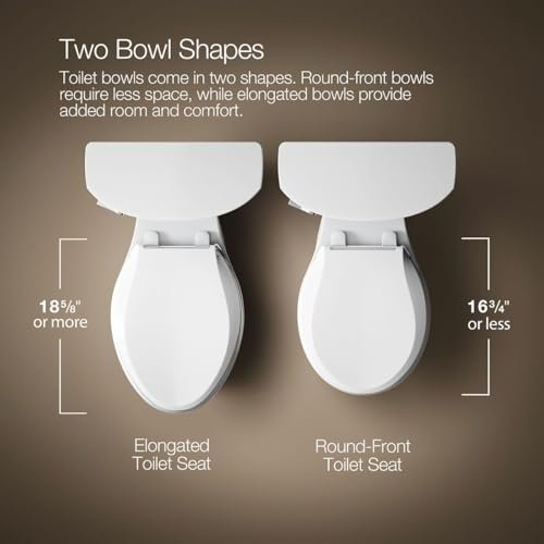 Kohler K-5481-0 Highline Comfort Height Two-Piece Round-Front 1.28 gpf Toilet with Class Five Flush Technology and Left-Hand Trip Lever White