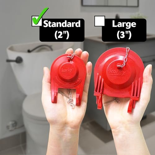 Korky 2017BP Standard 2-Inch 2X Ultra High Performance Universal Long Lasting Rubber-Easy to Install-Made in USA Toilet Flapper, 1 Count (Pack of 1), Red