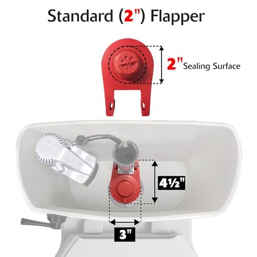 Korky 818BP QuietFILL Universal Toilet Fill Valve and Premium Flapper Easy to Install and Quiet-Made in USA, 2 Inch, Black