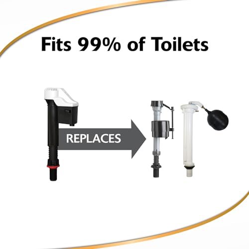 Korky QuietFILL Toilet Fill Valve - Universal Fits 99% of Toilets - Easy Height Adjust for Fast Install, 528