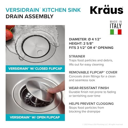 KRAUS Dex 33-inch Undermount 16 Gauge Stainless Steel Double Bowl Kitchen Sink, KA1UD33B