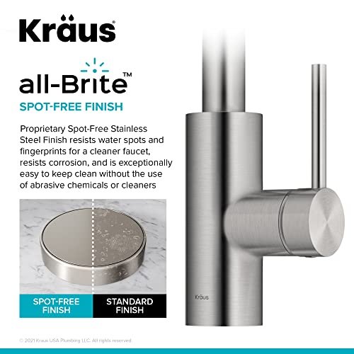 Kraus Oletto Spot Free Stainless Steel Dual Function Kitchen Faucets with Pull Down Sprayer, KPF-2620SFS