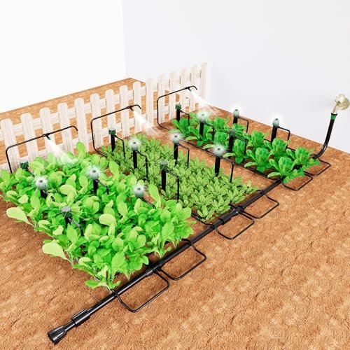 Leak-Proof Drip Irrigation Kit,Quick Connect Irrigation System,2025 New Lock Barbed Garden Watering System with 1/4 inch 1/2 inch Irrigation Tubing Hose for Garden,Raised Garden Bed, Lawn