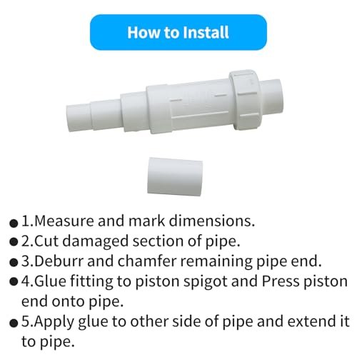 LESSO 1/2 inch PVC Pipe Repair Kit, 1/2" PVC Repair Coupling for Broken or Cracked In-Ground Pipes, SCH40 White(2 Sets)