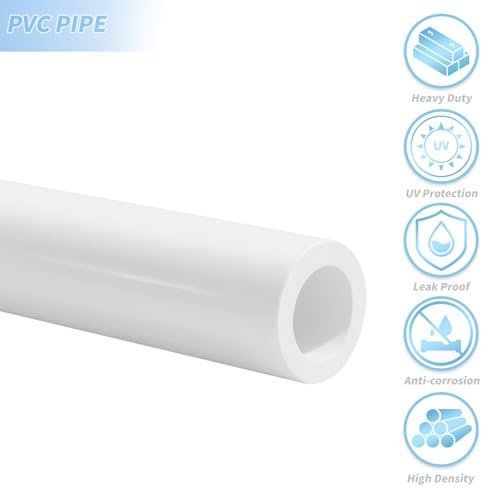 LESSO 10 PCS 1/2" PVC Pipe Furniture Grade, 3.28 FT feet DIY PVC Projects Set for Spring, Home, Greenhouse, Garden, Farm, Workshop, Summer, Sch.40 White [40" x 10 Pack]