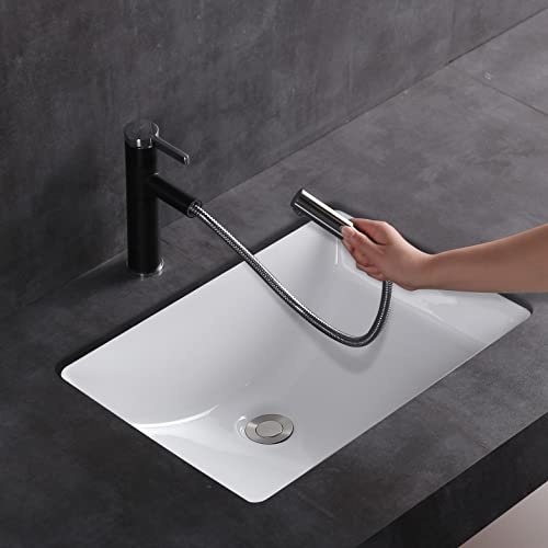 MEJE #202H -18 Inch Vessel Sink Rectangle Undermount Bathroom Sink Lavatory Vanity Ceramic, White