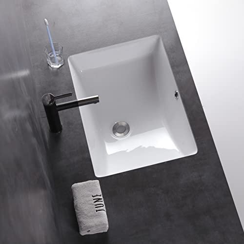 MEJE #202H -18 Inch Vessel Sink Rectangle Undermount Bathroom Sink Lavatory Vanity Ceramic, White
