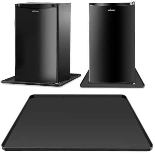 Mini Fridge Silicone Mat,24''x24''x0.5'', Under Refrigerator Mat Mini Fridge Drip Pan Prevents Appliance Leakage Water Spills, Protects the Floor From Damage and Cleanliness(Black)