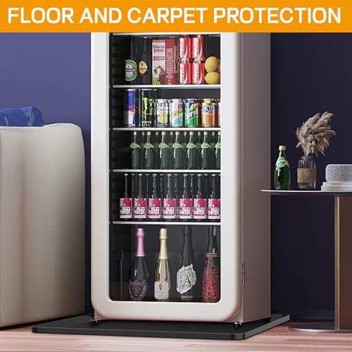 Mini Fridge Silicone Mat,24''x24''x0.5'', Under Refrigerator Mat Mini Fridge Drip Pan Prevents Appliance Leakage Water Spills, Protects the Floor From Damage and Cleanliness(Black)