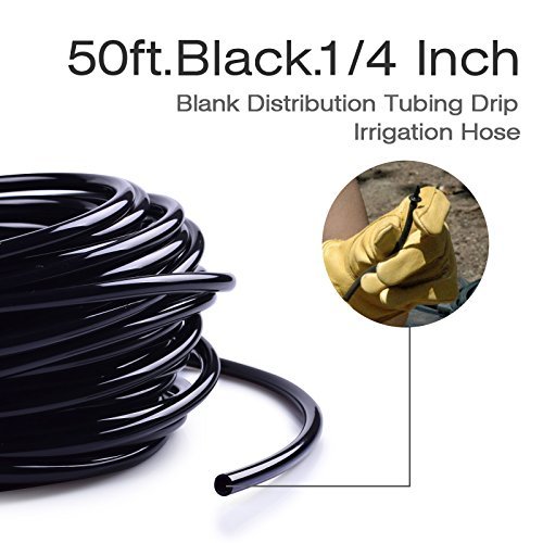 MIXC 1/4 Inch Blank Distribution Tubing Drip Irrigation Hose, 50ft Roll