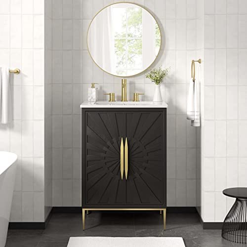 Modway Awaken Bathroom Vanity Cabinet, 24", White Black