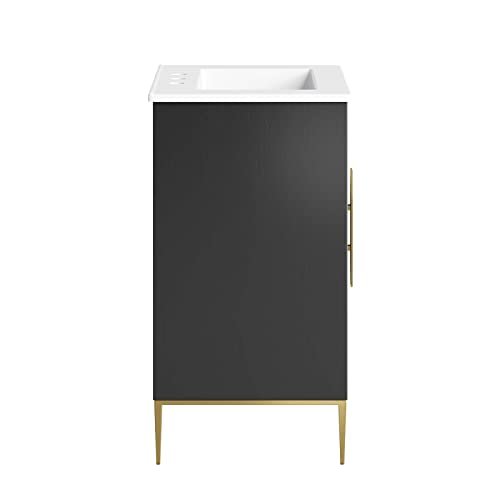 Modway Awaken Bathroom Vanity Cabinet, 24", White Black