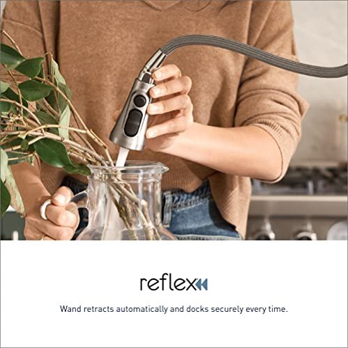 Moen 9126EVSRS Kurv Smart Faucet Touchless Pull Down Sprayer Kitchen Faucet with Voice Control and Power Boost, Spot Resist Stainless