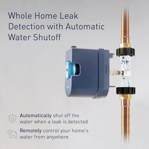 Moen Flo Smart Water Monitor and Automatic Shutoff Sensor, Wi-Fi Water Leak Detector for 3/4-Inch Diameter Pipe, 900-001