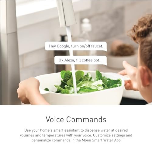 Moen Paterson Matte Black Smart Faucet Touchless Pull Down Sprayer Kitchen Faucet with Voice Control and Power Boost, S72003EVBL