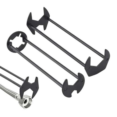 Multi-Purpose Basin Wrench Set, 2-Piece Universal 7 Sizes Plumbing Tool for Tight Spaces | Perfect for Faucet Installation & Repairs