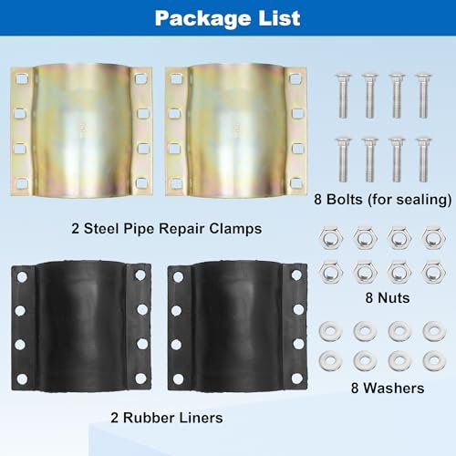Nisorpa Water Pipe Repair Clamp for 4 Inch Leak Sealer for Pipes Emergency Pipe Repair Kit Plumbing for PE/PVC Pipes,Steel Pipes,Iron Pipes