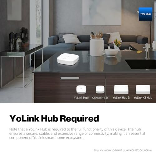 NSF Certified YoLink FlowSmart All-in-One Smart Water Meter & Auto Shutoff for 3/4" Pipes, LoRa Long-Range, Real-Time Leak Detection, 10-Year Battery, 80+ Device Ecosystem, Hub Required