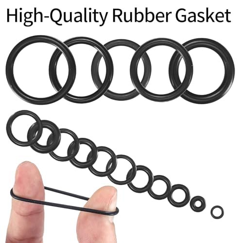 O Ring Assortment Kit, 360 Pcs Rubber Washer Orings, 24 Sizes Pressure Washer O Ring Kit for Faucet, Hose, Automotive, Air Gas Plumbing Sealing Repair O Rings, Black