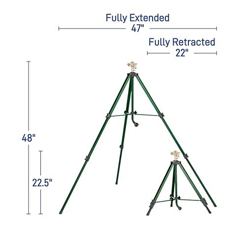 Orbit 56667Z Tripod Lawn Zinc Impact Sprinkler - 360 Degree Rotating Sprinkler