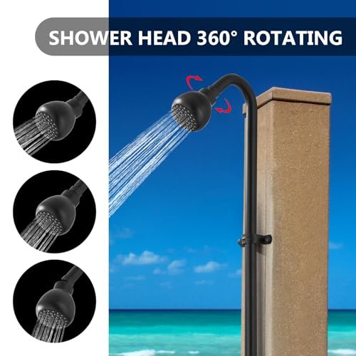 Outdoor Shower Kit Fixtures Faucet,Outside Shower with Single Handle for Backyard,Valve Included,Matte Black