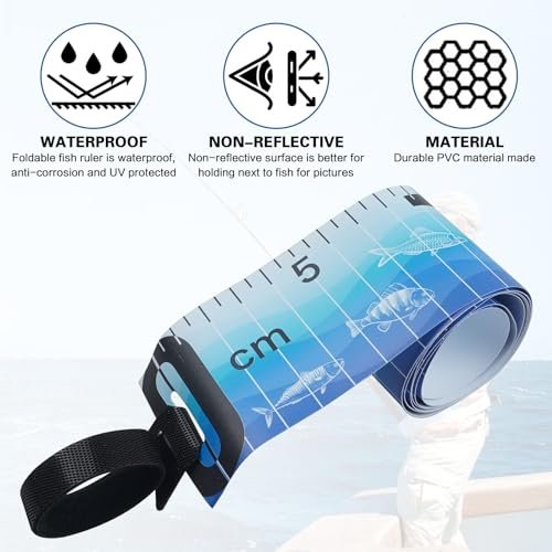 Pack of 1 Foldable Fishing Tape Measure Waterproof Fishing Length Ruler Measurement Tool