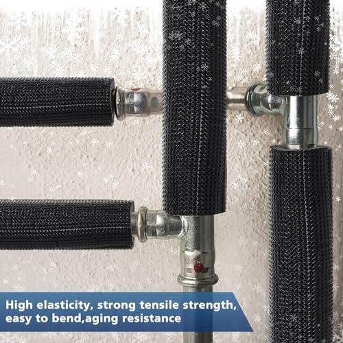 Pangda 4 Pcs 6 ft Pipe Insulation Foam Tube Heat Preservation Insulated Foam Anti Slip Tubing Cover Wrap for Water and Air Conditioning Copper Winter(0.75 x 0.39 x 72 Inch,Black)