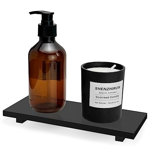 Pedestal Soap Stand Riser Counter, Kitchen Bathroom Soap Tray, Black