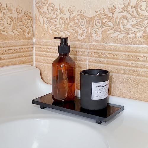 Pedestal Soap Stand Riser Counter, Kitchen Bathroom Soap Tray, Black