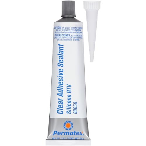 Permatex 80050 Clear RTV Silicone Adhesive Sealant, 3 oz