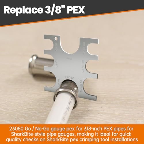 PEX Crimp Tool Go/No-Go Gauge, 3/8 In Replace for SharkBite Pipe Size Gauge Tool, Plumbing Crimping Tool Pex 23080