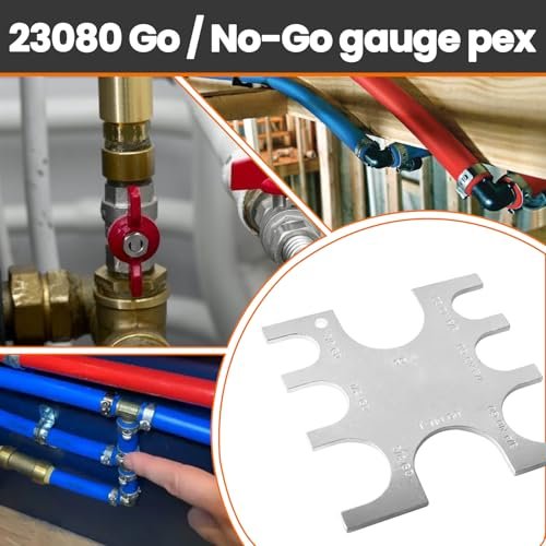 PEX Crimp Tool Go/No-Go Gauge, 3/8 In Replace for SharkBite Pipe Size Gauge Tool, Plumbing Crimping Tool Pex 23080